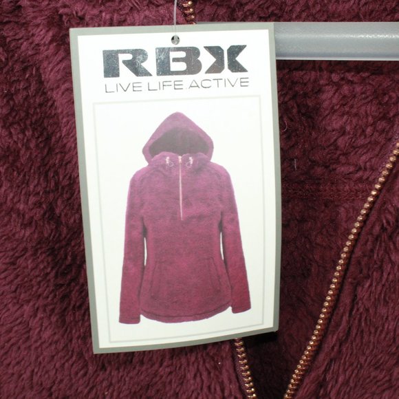 NEW! RBX 100% Polyester 1/4 Zip Sherpa Hooded Pull - Picture 11 of 15